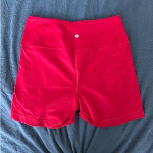 Red biker shorts
